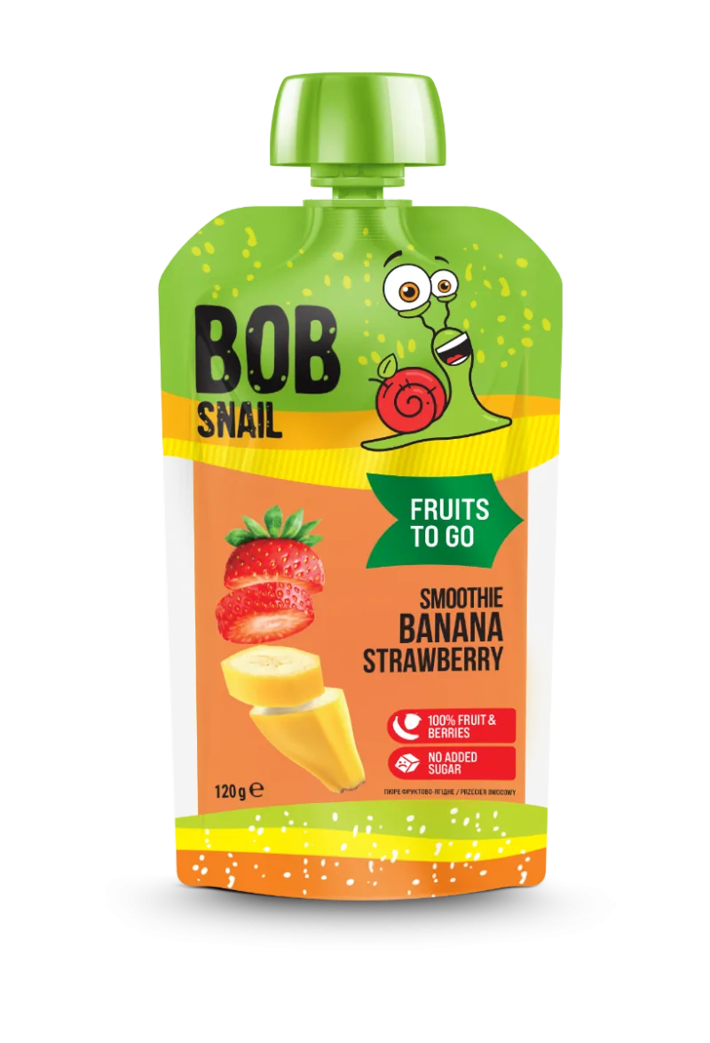 Smoothie cu banana si capsuni, 120g, Bob Snail — preț și oferte