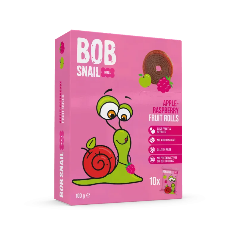 Rulou din mere si zmeura, 100g, Bob Snail — preț și oferte