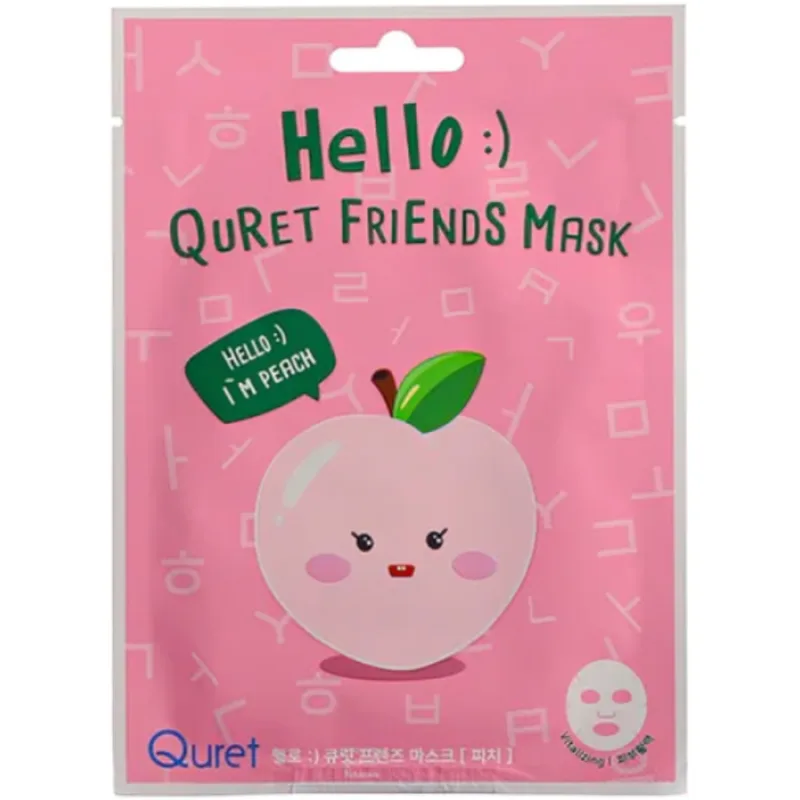 Masca de fata revitalizanta cu extract de piersici Hello Friends, 25g, Quret — preț și oferte
