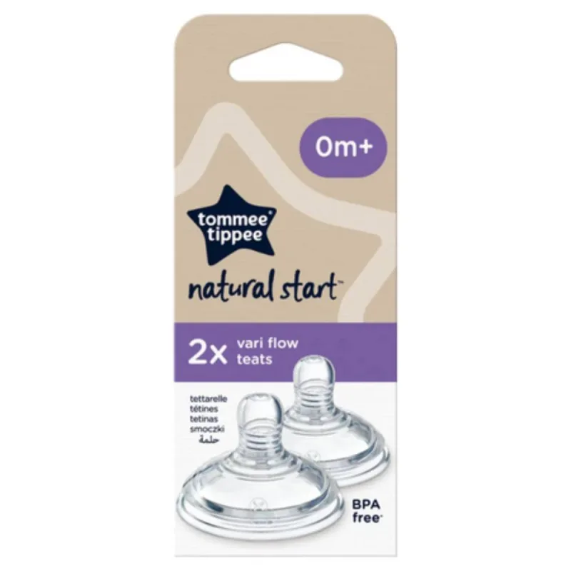 Tetina cu Flux Variabil Natural Start +0 luni, 2 bucati, Tommee Tippee — preț și oferte