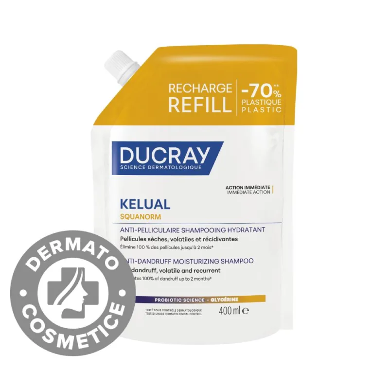 Sampon antimatreata hidratant pentru matreata uscata Kelual Squanorm, 400ml, Ducray — preț și oferte