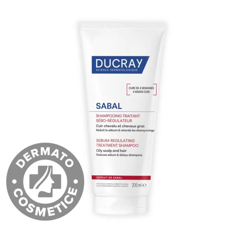 Sampon sebo-reglator pentru par si scalp gras Sabal, 200ml, Ducray — preț și oferte