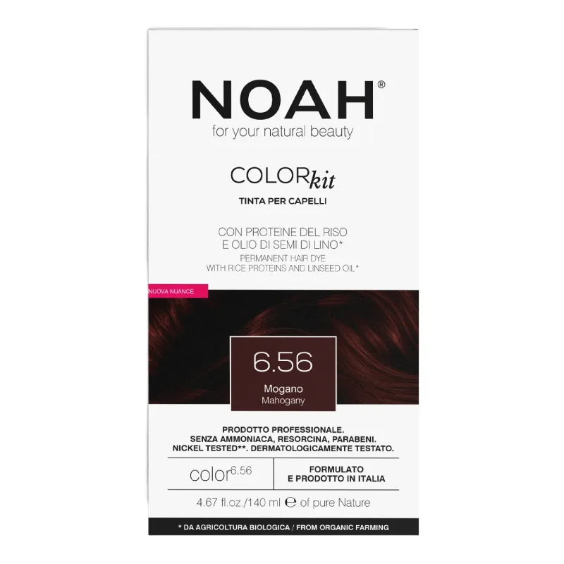 Vopsea de par naturala fara amoniac, 6.56 Mahon, Color kit, 140 ml, Noah — preț și oferte