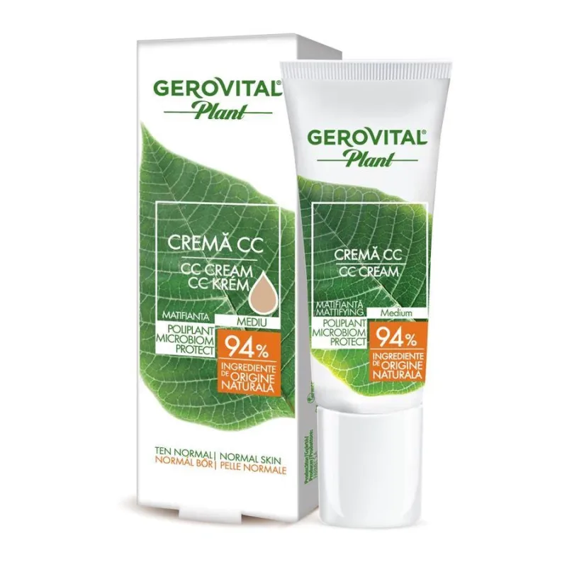 Crema CC mediu matifianta, 30ml - Gerovital Plant — preț și oferte