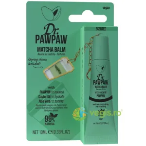 Balsam de Buze Multifunctional cu Extract de Papaya, Ulei de Ricin si Aloe Vera cu Breloc Matcha 10ml