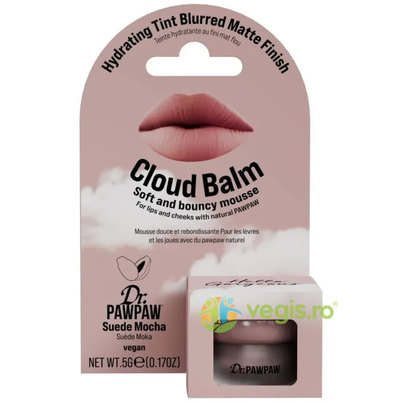Balsam Tip Mousse pentru Buze si Obraji Finish Mat Estompat Cloud Balm Suede Mocha 5g Dr.PAWPAW — preț și oferte