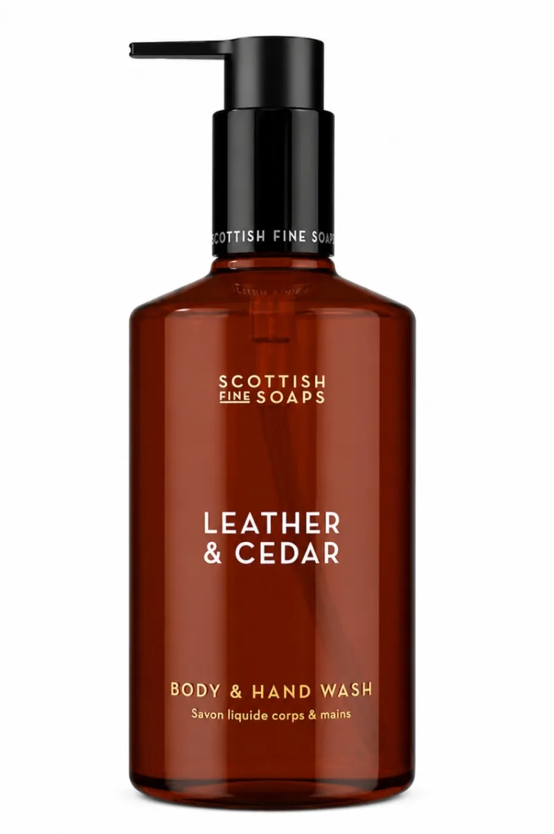 Săpun Lichid pentru Mâini și Corp Leather & Cedar, 300 ml, Scottish Fine Soaps — preț și oferte