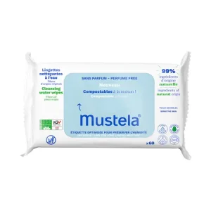 Șervețele Umede Curățătoare cu Apă, 60 bucăți, Mustela