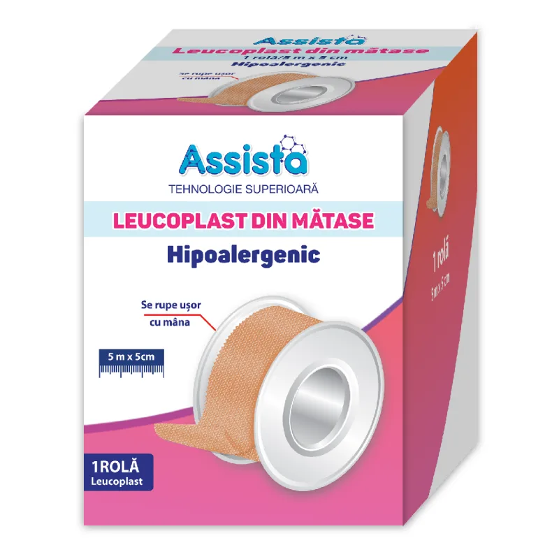 Leucoplast din matase, 5m*5cm, Assista — preț și oferte