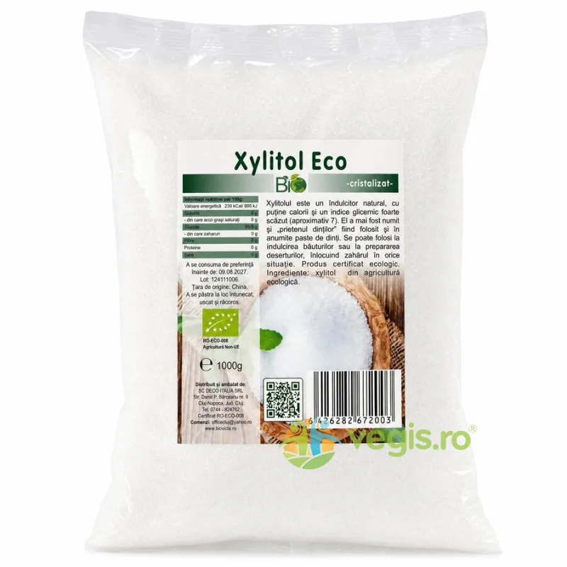 Xylitol Cristalizat Ecologic/Bio 1kg Deco Italia — preț și oferte