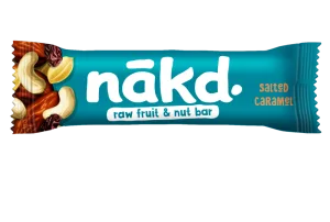 Baton cu caramel sarat raw vegan, 35g, Nakd
