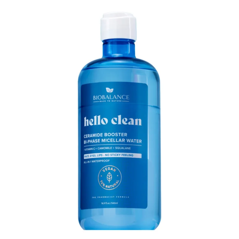 Apa micelara bifazica Ceramide Booster Hello Clean, 500ml, Bio Balance — preț și oferte