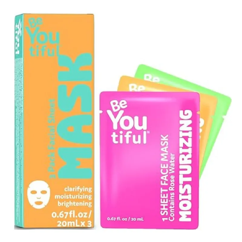 Set 3 masti faciale tip servetel, pentru adolescenti si tineri, 20 ml*3, BeYoutiful — preț și oferte