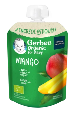 Pouch din mango Bio de la 6 luni, 80g, Gerber