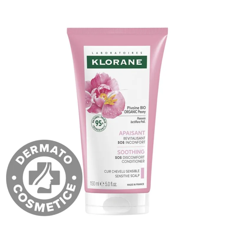 Balsam cu extract de bujor pentru scalpul iritat, 150ml, Klorane — preț și oferte