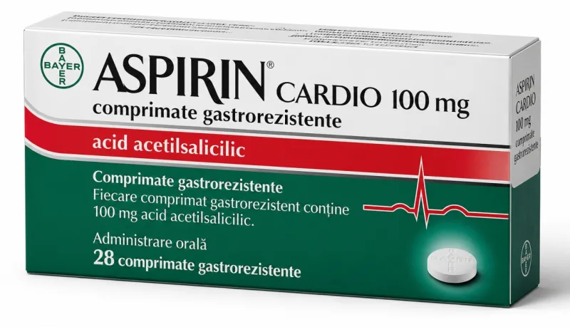 Aspirin Cardio 100 mg, 28 Comprimate Gastrorezistente, Bayer — preț și oferte