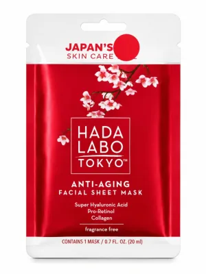 Mască Facială Anti-Aging cu Acid Super Hyaluronic, Retinol & Collagen, 20 ml, Hada Labo Tokyo