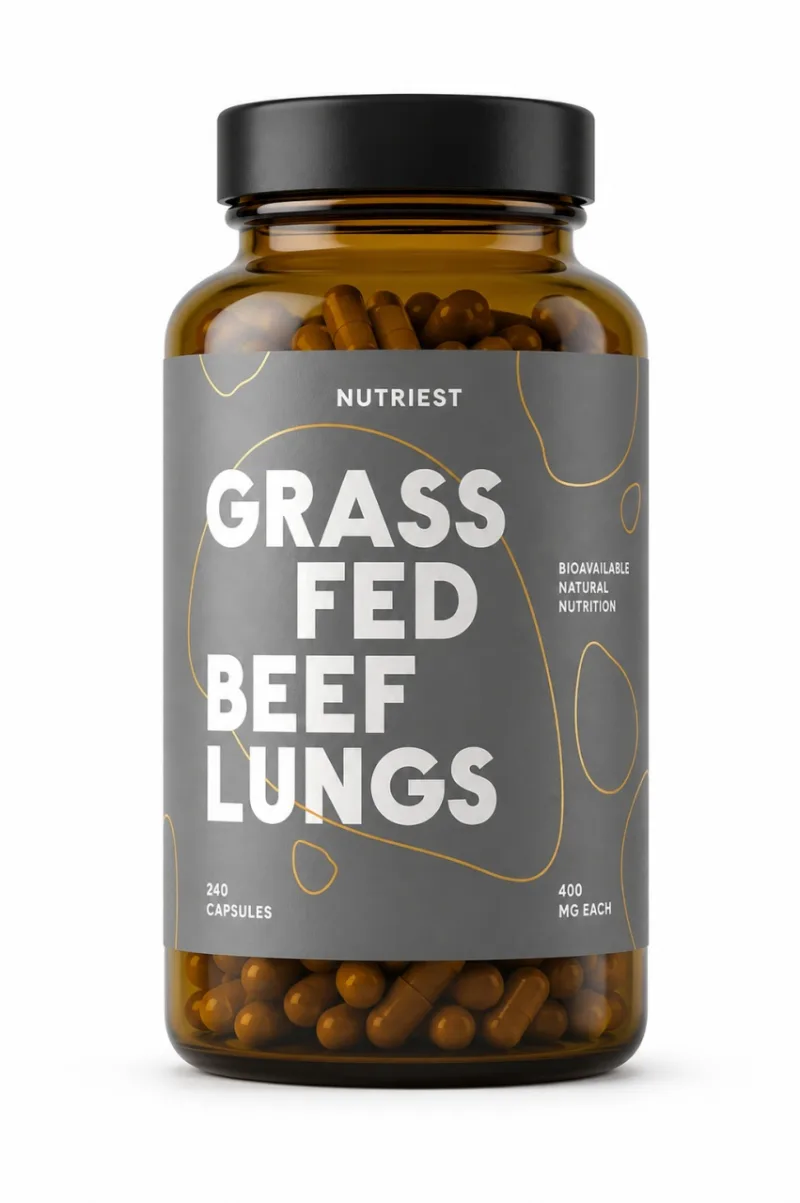 Plămâni de Vită Liofilizați Grass Fed (Beef Lungs), 240 Capsule, Nutriest — preț și oferte