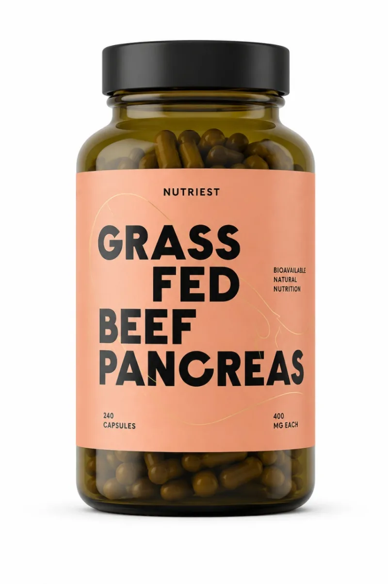 Pancreas de Vită Liofilizat Grass Fed (Beef Pancreas), 240 Capsule, Nutriest — preț și oferte