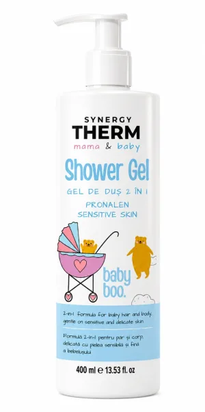 Gel de Duș 2 în 1 pentru Bebeluși Mama & Baby, 400 ml, Synergy Therm