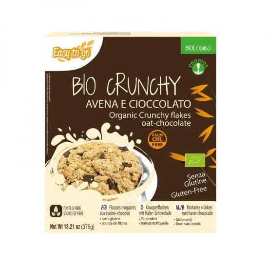 Fulgi crocanti bio de ovaz cu ciocolata fara gluten, 375g, Probios — preț și oferte