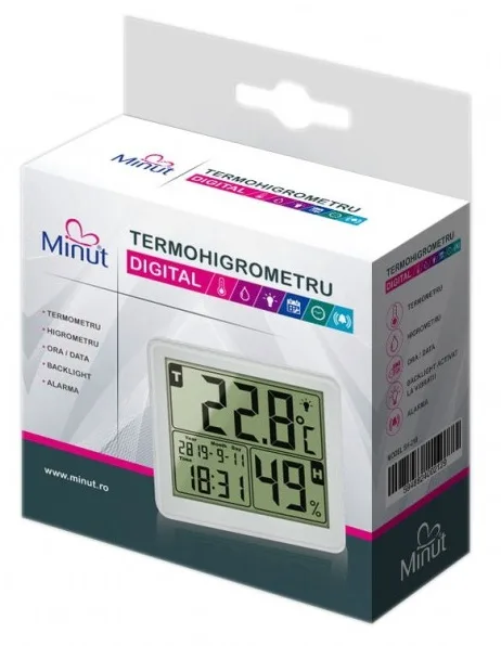 Termohigrometru digital cu 5 functii, 1 bucata, Minut — preț și oferte