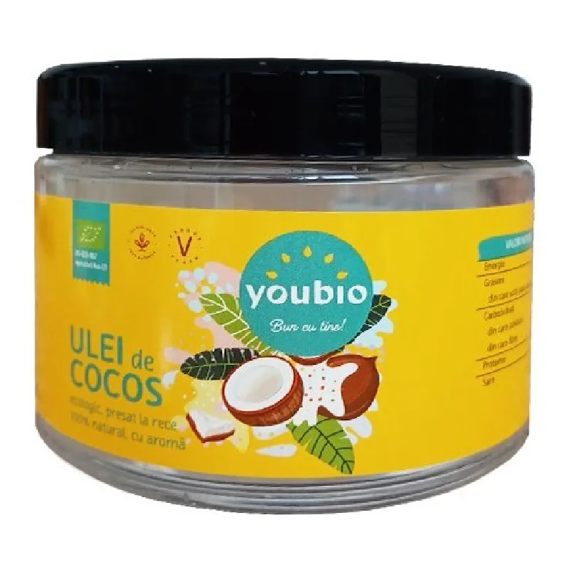 Ulei de Cocos Bio presat la rece youbio, 500 ml, Adams Vision — preț și oferte