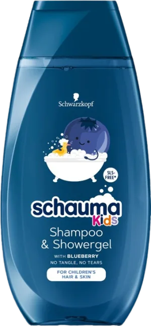 Sampon si gel de dus pentru copii Blueberry, 250ml, Schauma