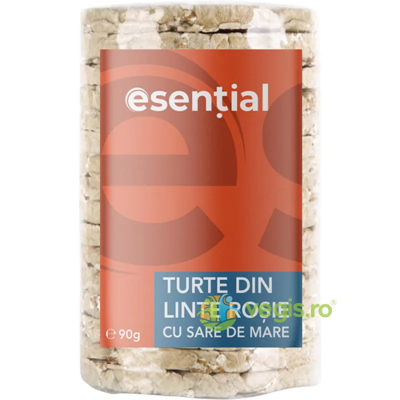 Turte din Linte Rosie cu Sare de Mare 90g Esential — preț și oferte