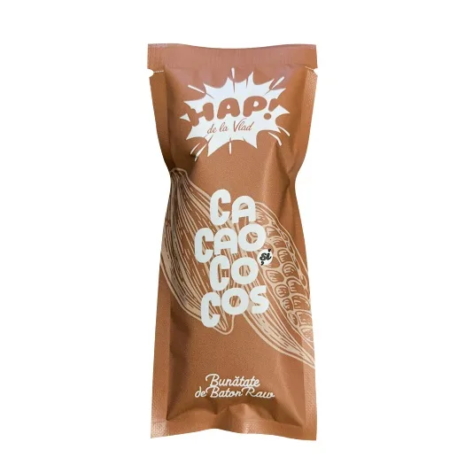 Baton raw vegane Cacao si Cocos, 45g HAP! de la Vlad — preț și oferte