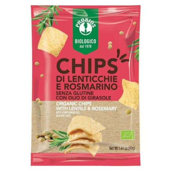 Chipsuri cu linte si rozmarin, 40g, Probios — preț și oferte
