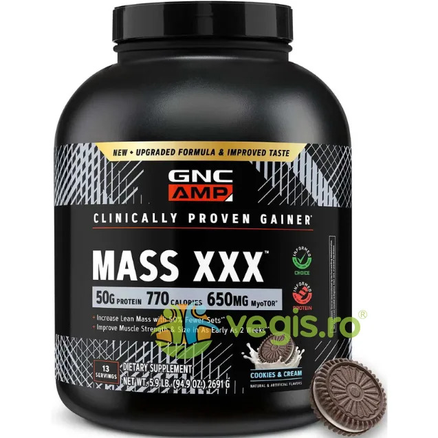 Gainer Proteic cu Aroma de Biscuiti si Frisca 2691g GNC — preț și oferte