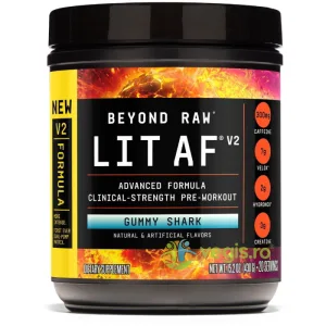 Formula Avansata de Pre-Workout LIT AF™ V2 cu Aroma de Gummy Shark 430g