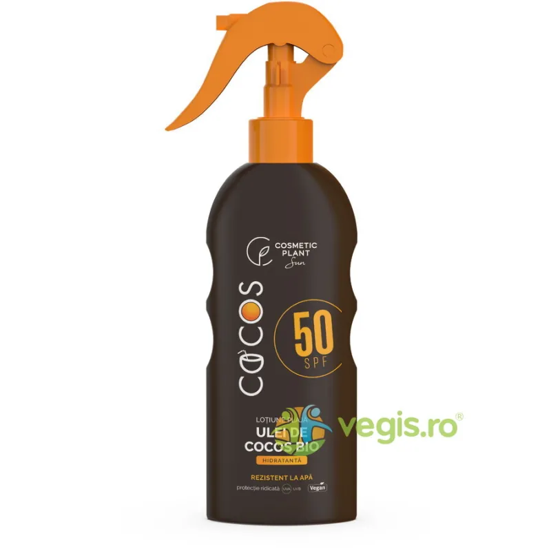 Lotiune Spray pentru Plaja cu Ulei de Cocos SPF50 200ml COSMETIC PLANT — preț și oferte