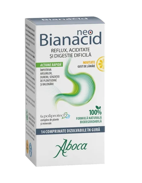 Neobianacid aromă de lămâie, 14 tablete masticabile, Aboca — preț și oferte