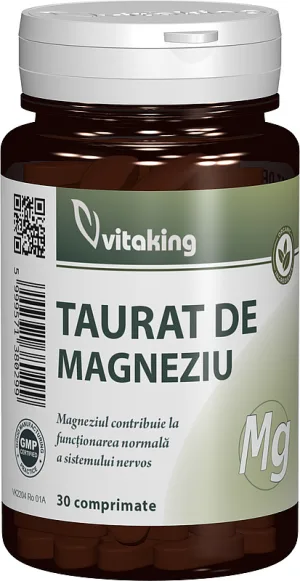 Taurat de magneziu, 30 comprimate, Vitaking