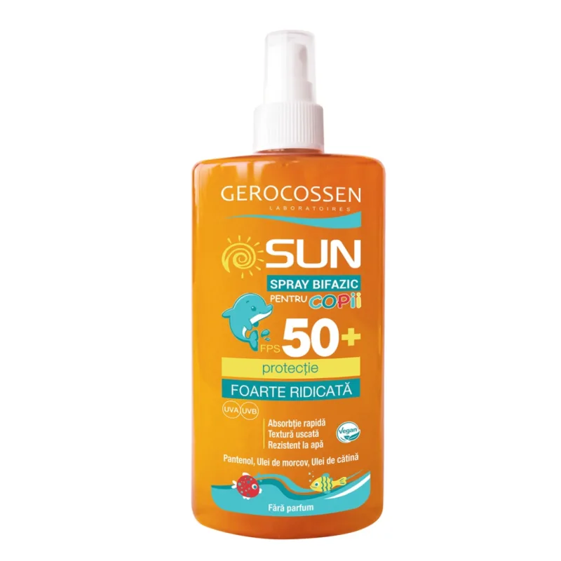 Spray invizibil bifazic pentru copii cu FPS 50+ Sun, 300 ml, Gerocossen — preț și oferte