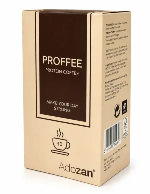 Cafea Instant Proteică FitCafe, 10 g × 10 Plicuri, Adozan