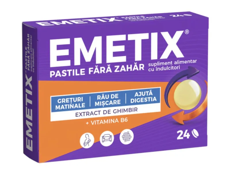 Emetix Fără Zahăr, 24 Pastile, Fiterman FITERMAN PHARMA S.R.L. - ROMANIA — preț și oferte