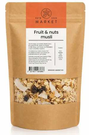 Musli Fructe și Nuci, 500 g, Bio-Market
