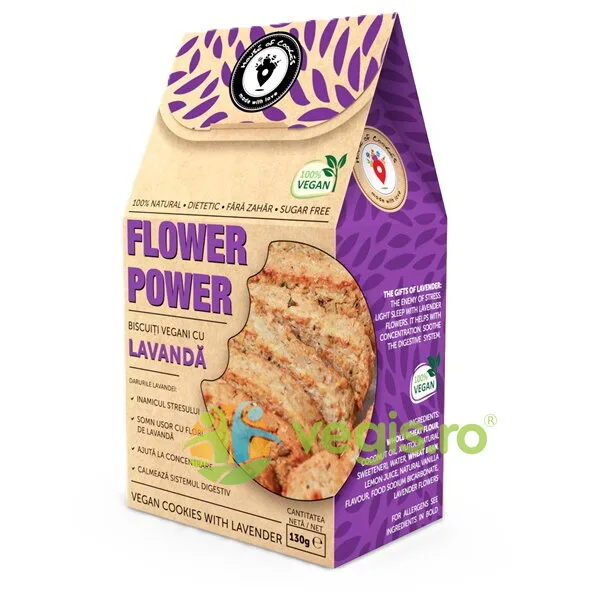 Biscuiti cu Flori de Lavanda fara Zahar Adaugat Flower Power 130g THE COOKIES LAB — preț și oferte