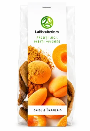 Biscuiți Vegani cu Caise și Turmeric, 140 g, LaBiscuiterie