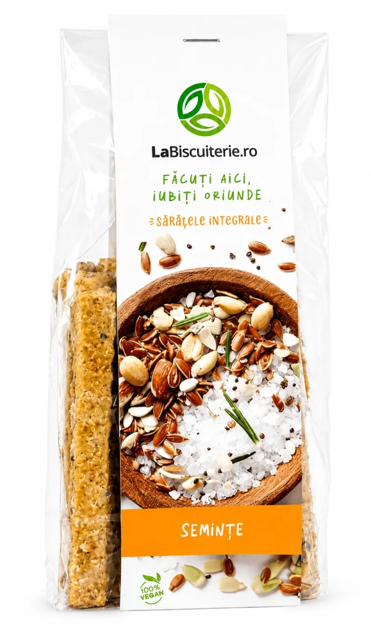 Sărățele Vegane cu Semințe, 125 g, LaBiscuiterie — preț și oferte