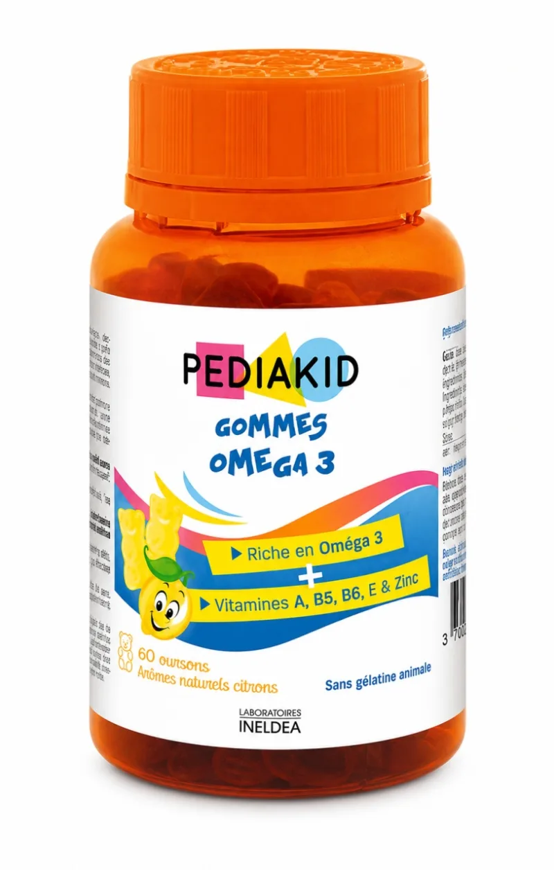 Omega 3 Jeleuri cu Aromă de Lămâie, 60 Bucăți, Pediakid — preț și oferte