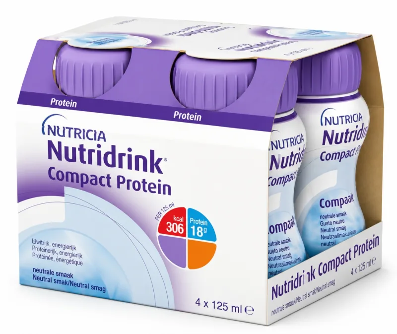 Nutridrink Compact Protein cu Aromă Neutră, 4 x 125 ml, Nutricia NUTRICIA OLANDA — preț și oferte