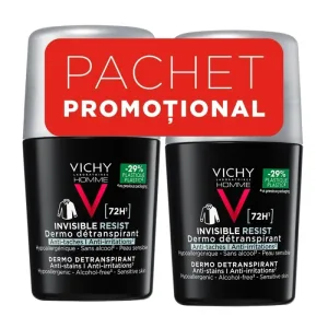 Vichy Homme Invisible Resist Deo Roll-On 72h 50 ml 2 flacoane bipack