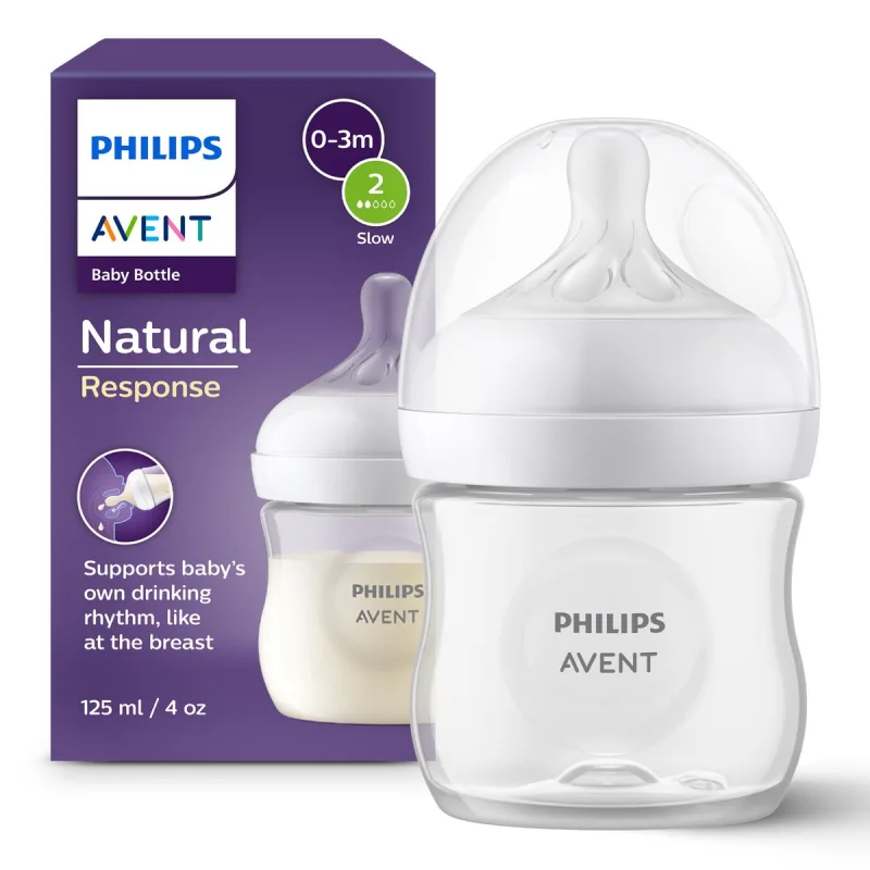 Biberon cu debit lent pentru 0 - 3 luni Natural Response SCY900/01, 125ml, Philips Avent — preț și oferte