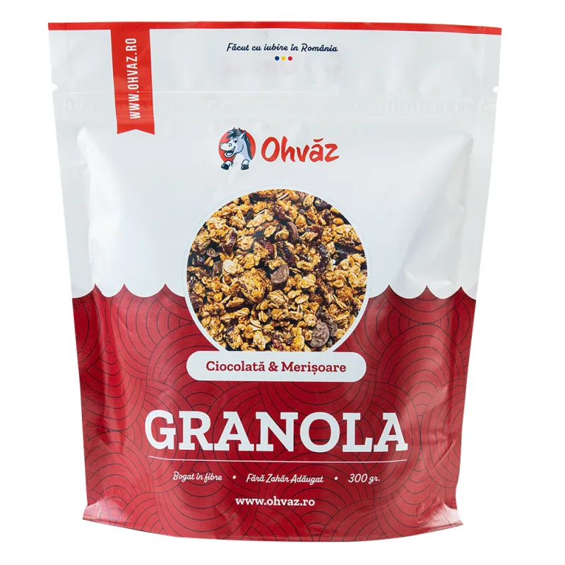 Granola cu ciocolata si merisoare, 300g, Ohvaz — preț și oferte