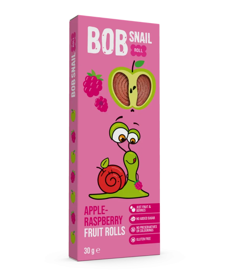 Rulou din mere si zmeura, 30g, Bob Snail — preț și oferte