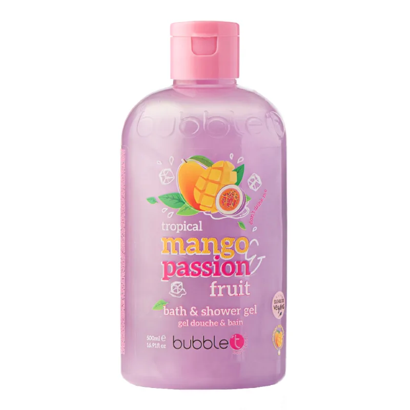 Gel de dus si baie cu aroma de mango si fructul pasiunii, 500ml, Bubble T — preț și oferte